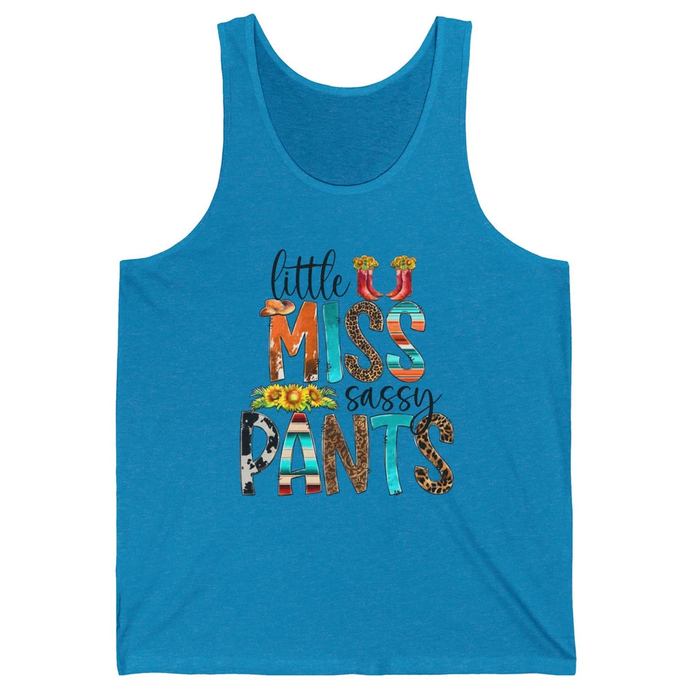 Sunflower Cowgirl Boots Hat Little Miss Sassy Pants Western Unisex Jersey Tank