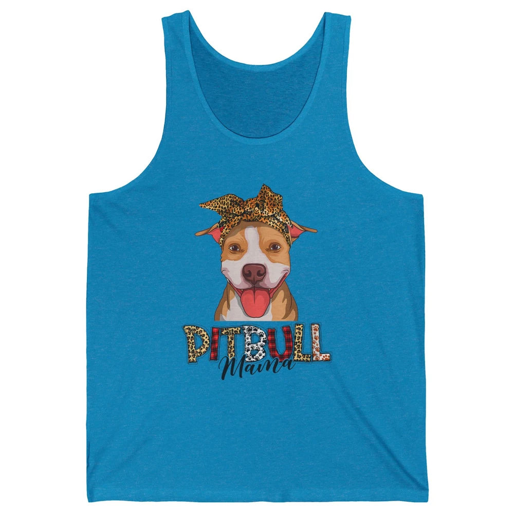 Cute Pitbull Mama Leopard Mothers Day Funny Pittie Women Dog Unisex Jersey Tank