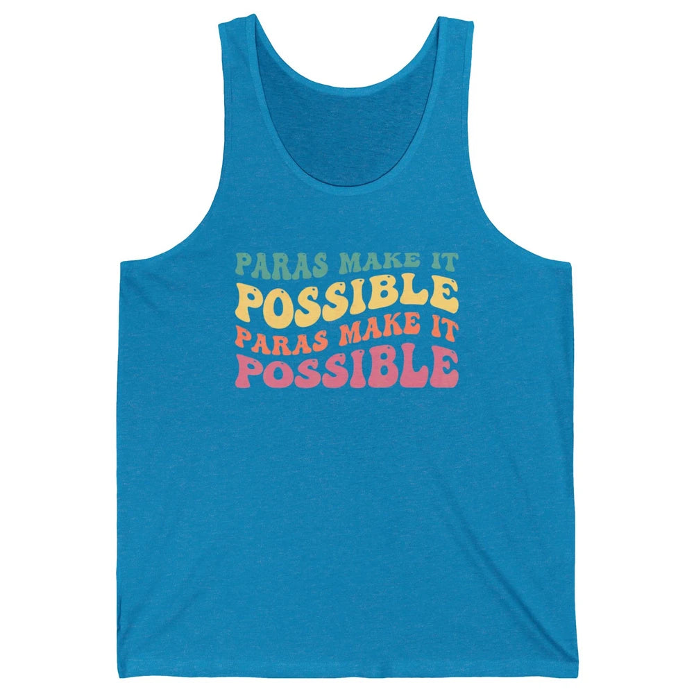 Paras Make It Possible Groovy Boho Paraprofessional Teacher Unisex Jersey Tank