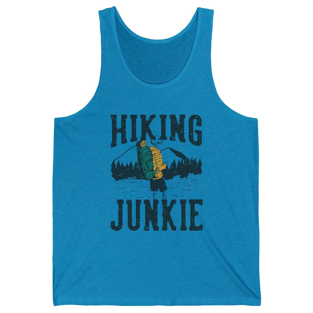 Retro Mountain Hiking Junkie Skeleton Nature Exploring Hiker Unisex Jersey Tank