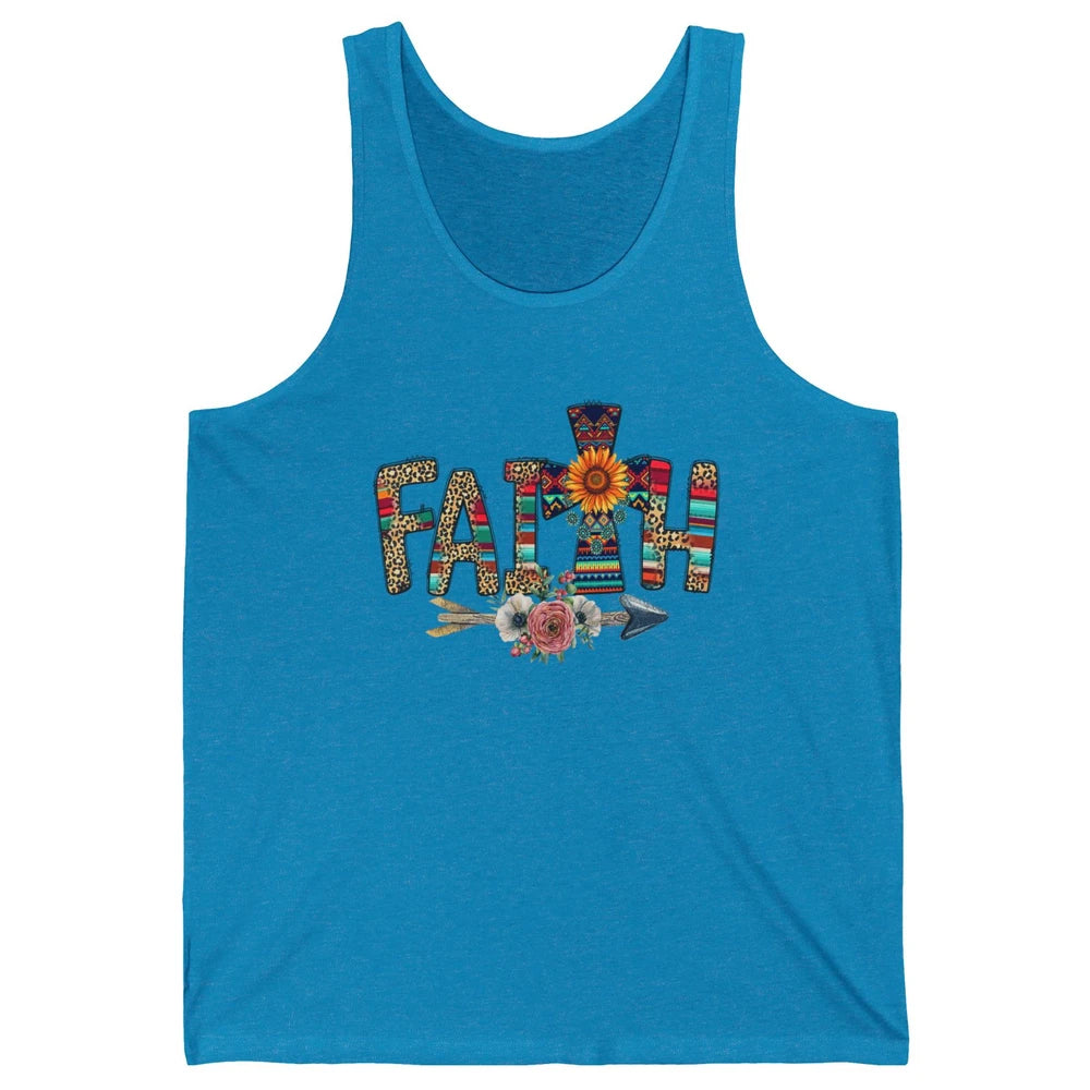 Leopard Serape Faith Religious Western Country Christian God Unisex Jersey Tank