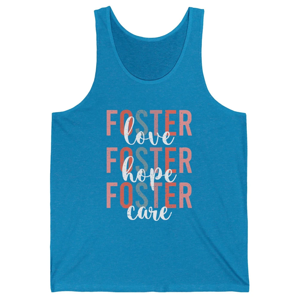 Retro Foster Love Foster Hope Foster Care Adoption Children Unisex Jersey Tank