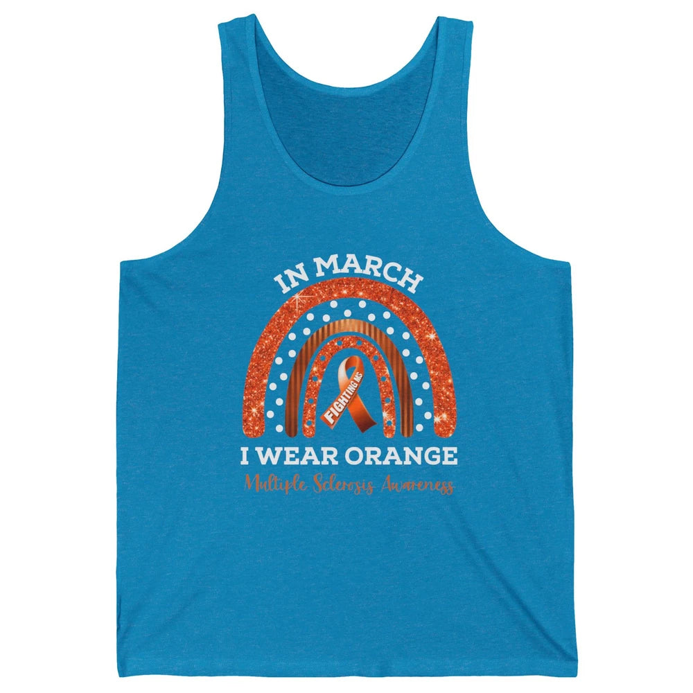 Multiple Sclerosis Awareness In March We Wear Orange Rainbow Unisex Jersey Tank