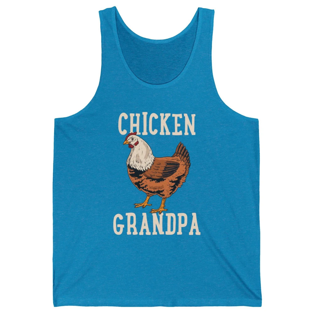 Retro Chicken Grandpa Funny Grandfather Vintage Farm Animal Unisex Jersey Tank