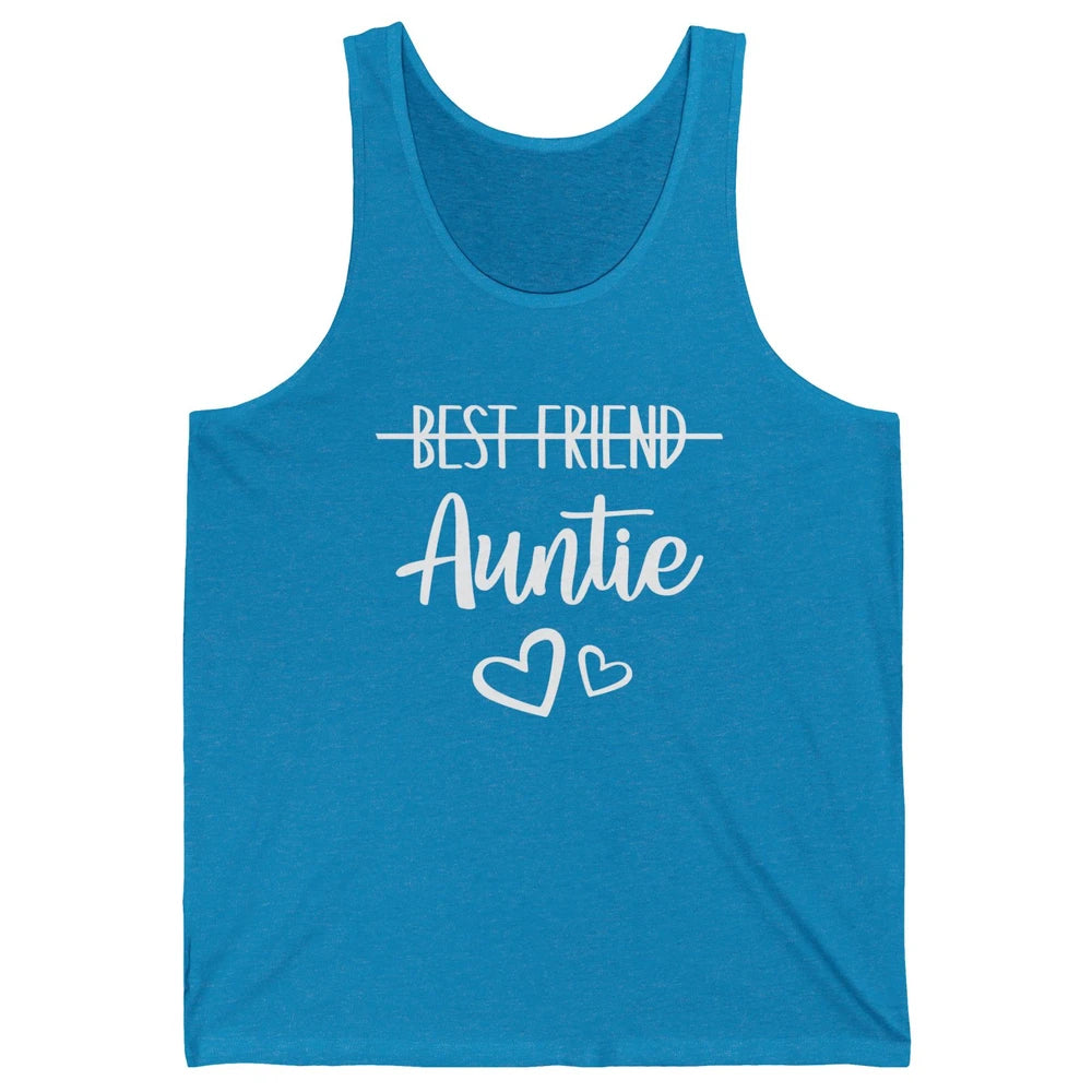 Promoted From Bestie To Auntie Pregnancy Reveal Bestfriend Unisex Jersey Tank