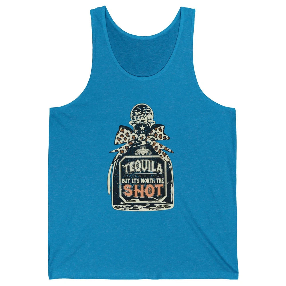 Retro Leopard Tequila May Not Be The Answer Western Country Unisex Jersey Tank