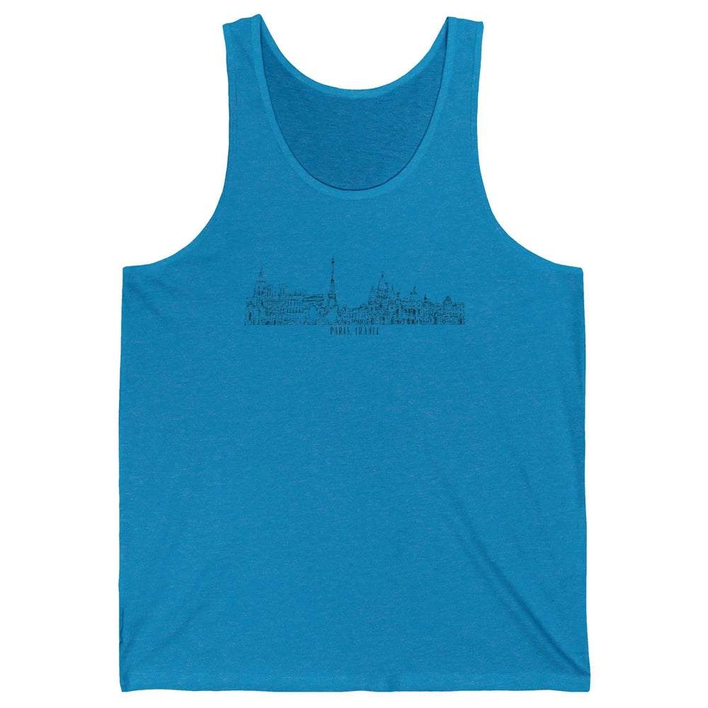 Paris Eiffel Tower Souvenir Travel France Gift Paris Skyline Unisex Jersey Tank