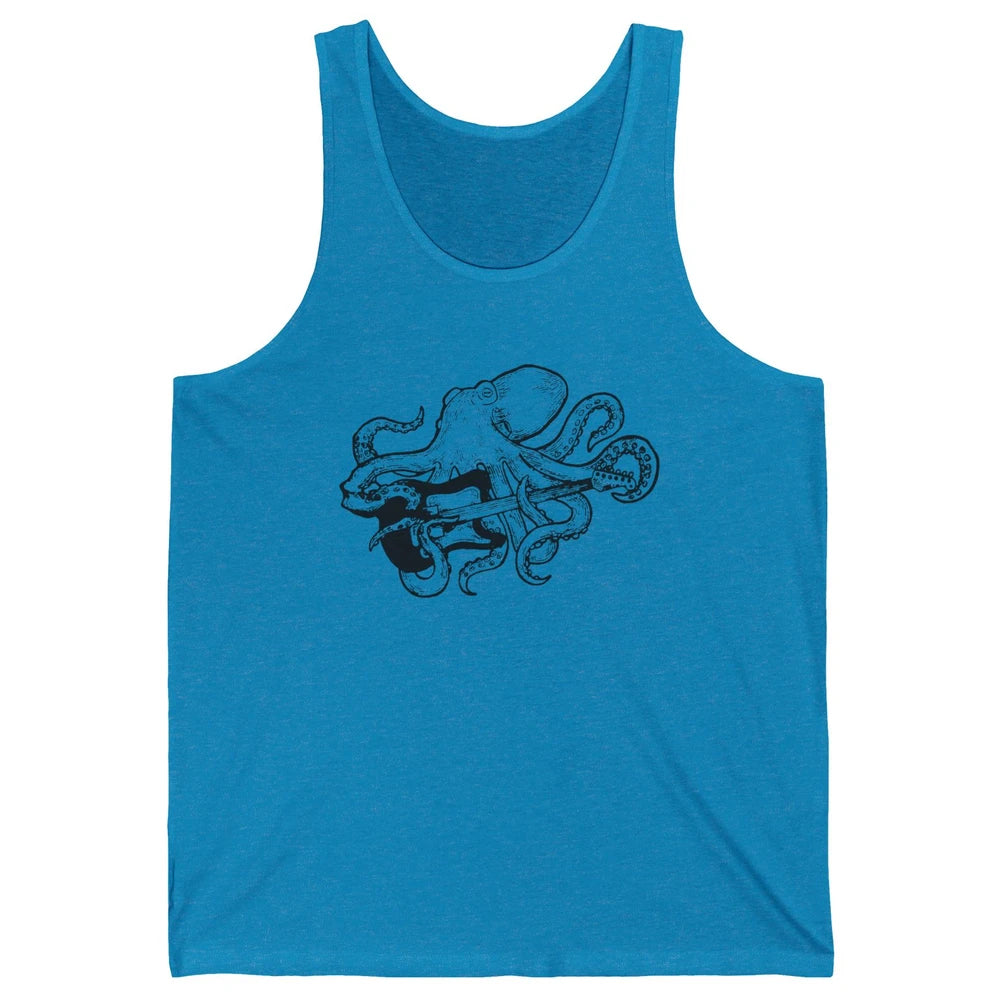 Retro Octopus Electric Guitar Octopus Guitarist Musician Unisex Jersey Tank