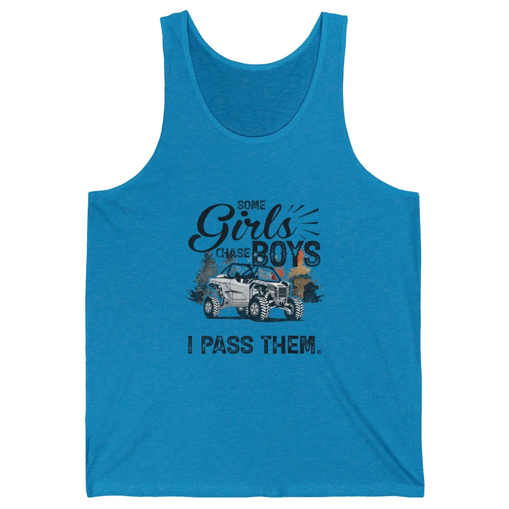 Girls Chase Boys I Pass Them Mud UTV Retro ATV SXS Offroad Unisex Jersey Tank
