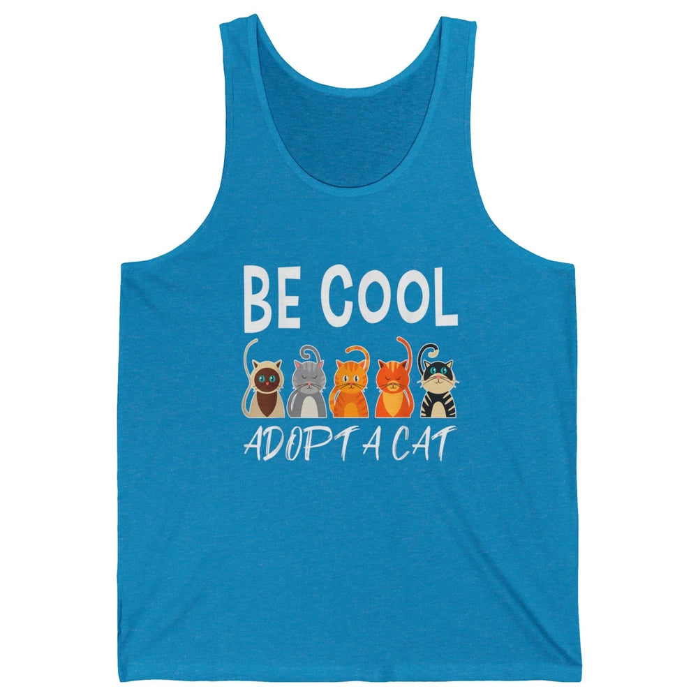 Retro Be Cool Adopt A Cat Funny Foster Cat Adoption Rescue Unisex Jersey Tank