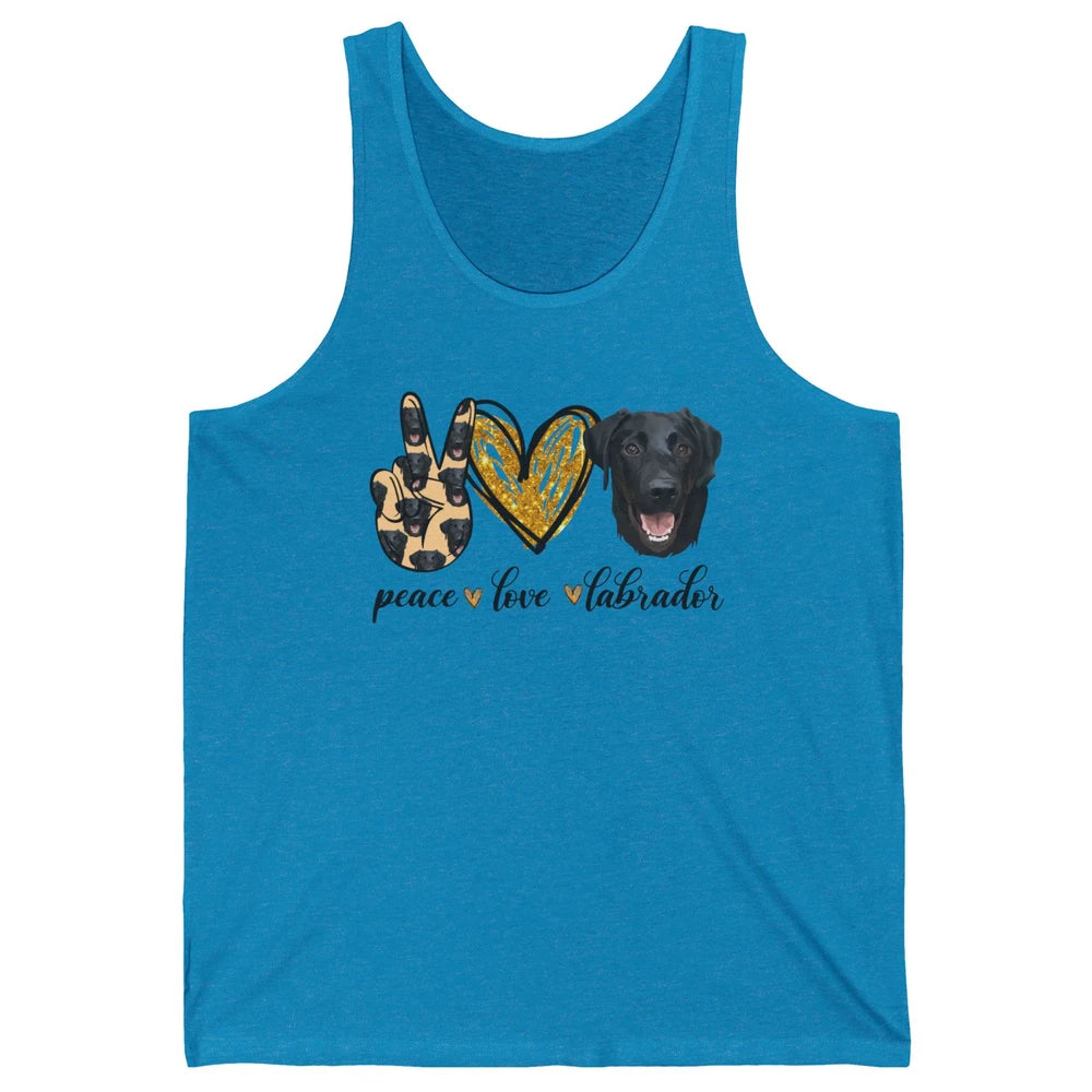 Peace Love Labrador Dog Black Labrador Retriever Dad Mom Unisex Jersey Tank