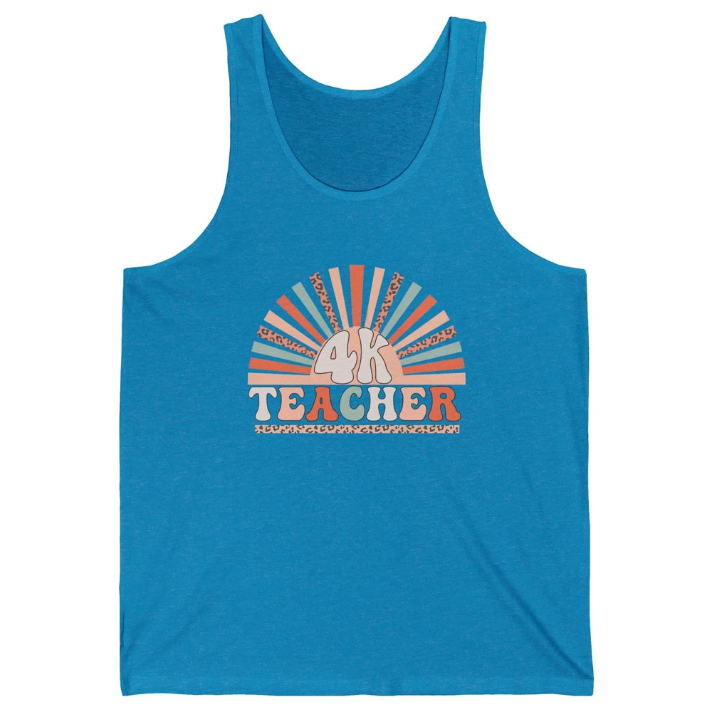 Retro 4k Teacher Kindergarten Back to School Pre-K Teacher Unisex Jersey Tank