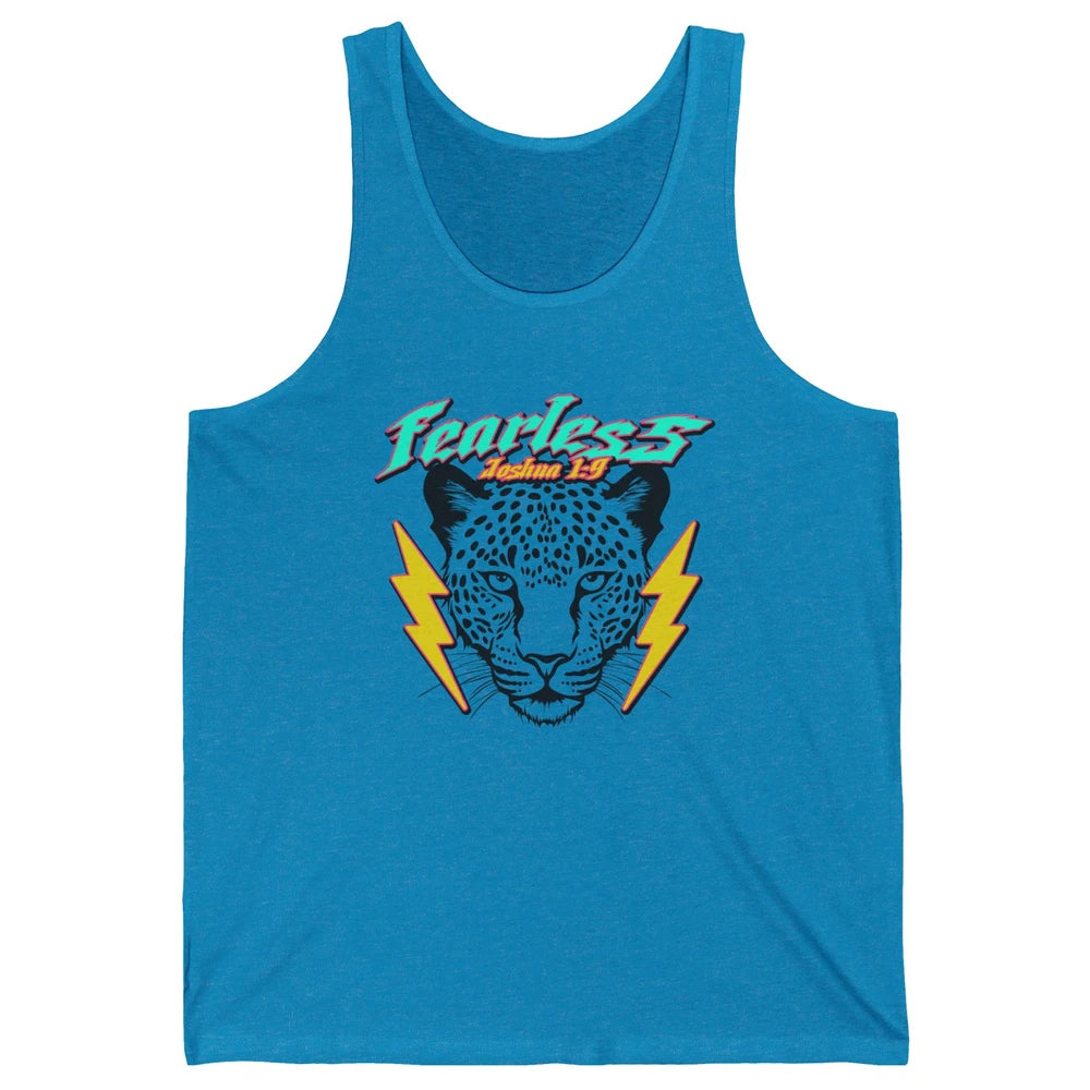 Christian Cheetah Fearless Bible Lightning Bolt Religious Unisex Jersey Tank