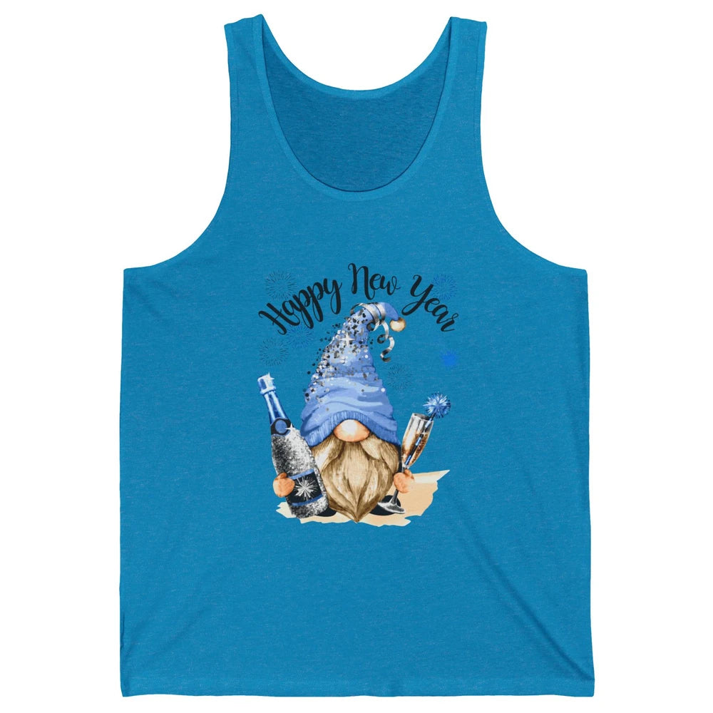 Happy New Year Gnome Champagne New Year Eve Cheer Gnomies Unisex Jersey Tank