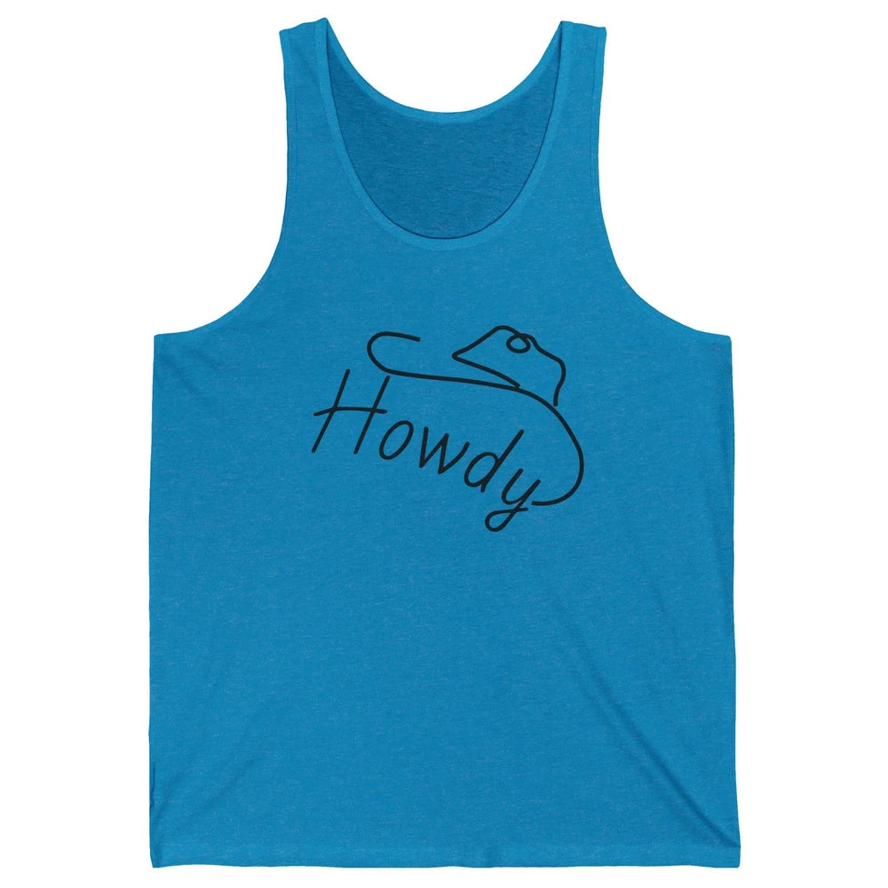 Retro Cowboy Hat Howdy Western Country Texas Cowgirls Gift Unisex Jersey Tank