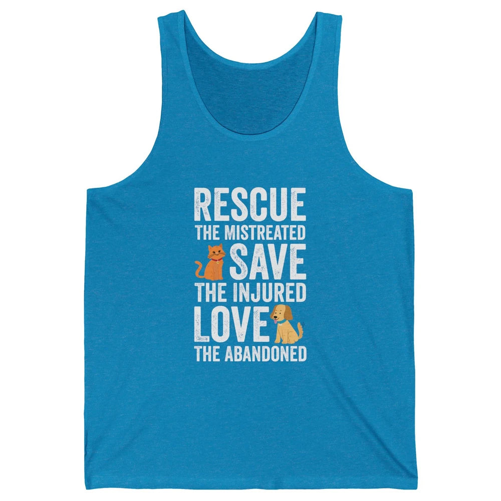 Rescue Mistreated Save Injured Adopt Dog Cat Animal Rescuer Unisex Jersey Tank