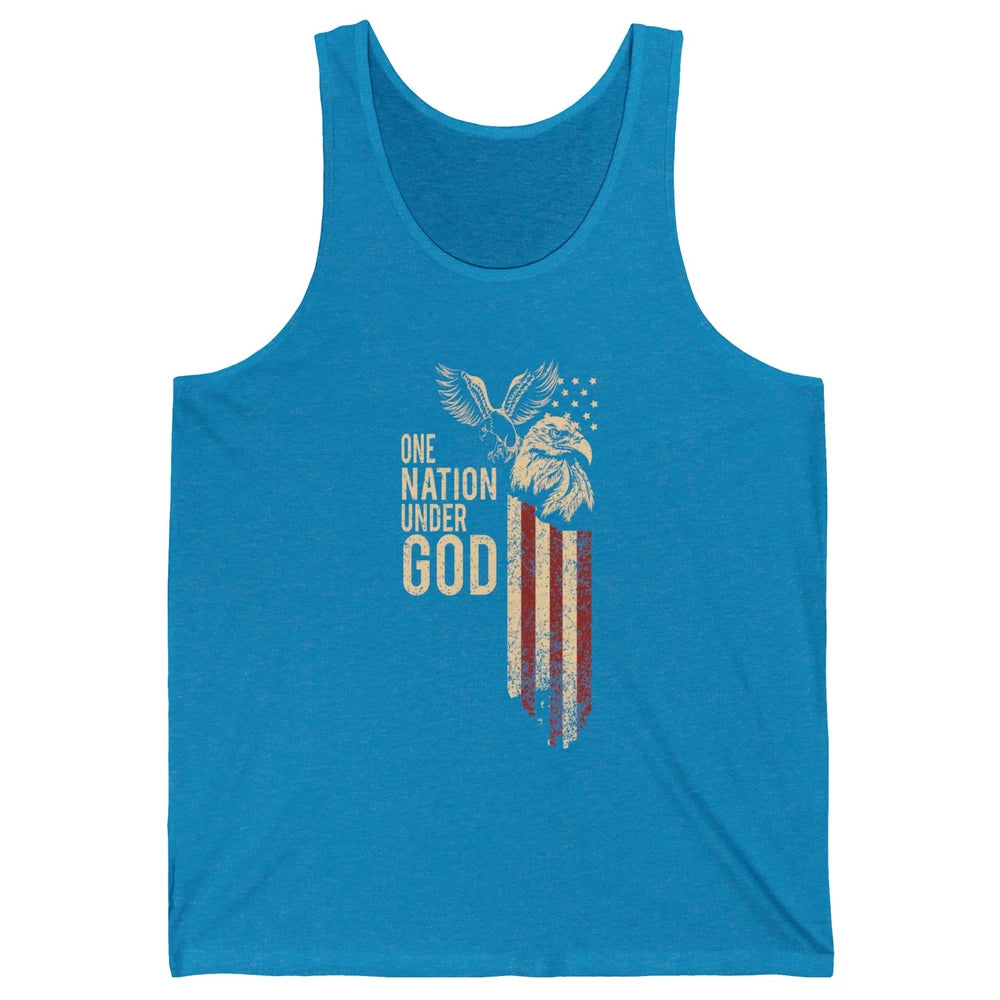 One Nation Under God Flag 4th Of July Independence Patriotic Unisex Jersey Tank