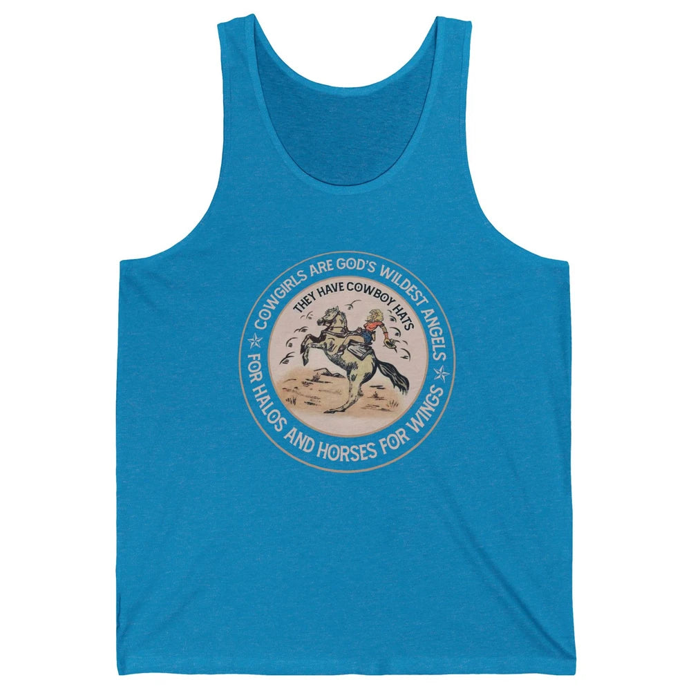 Retro Cowgirls Are God's Wildest Angel Western Country Rodeo Unisex Jersey Tank
