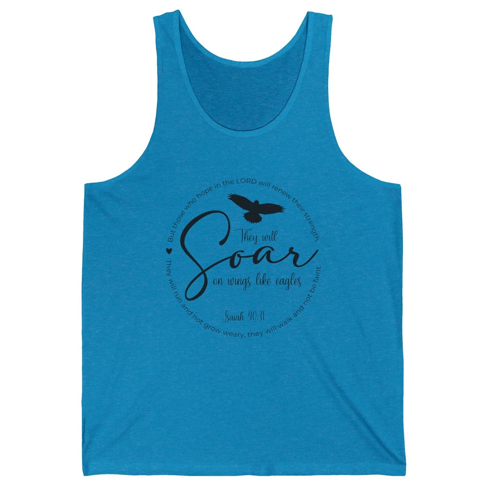 They Will Soar On Wings Like Eagles Christian Bible Verse Unisex Jersey Tank