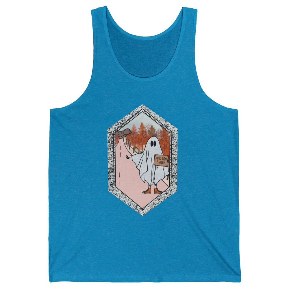 Funny Ghost Need Ride To Salem Witch Halloween Costume Unisex Jersey Tank