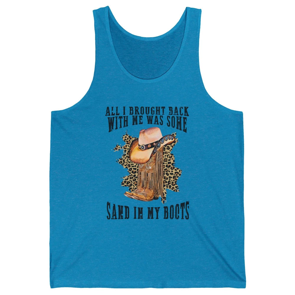 Retro Leopard Sand In My Boot Western Country Cowgirl Cowboy Unisex Jersey Tank
