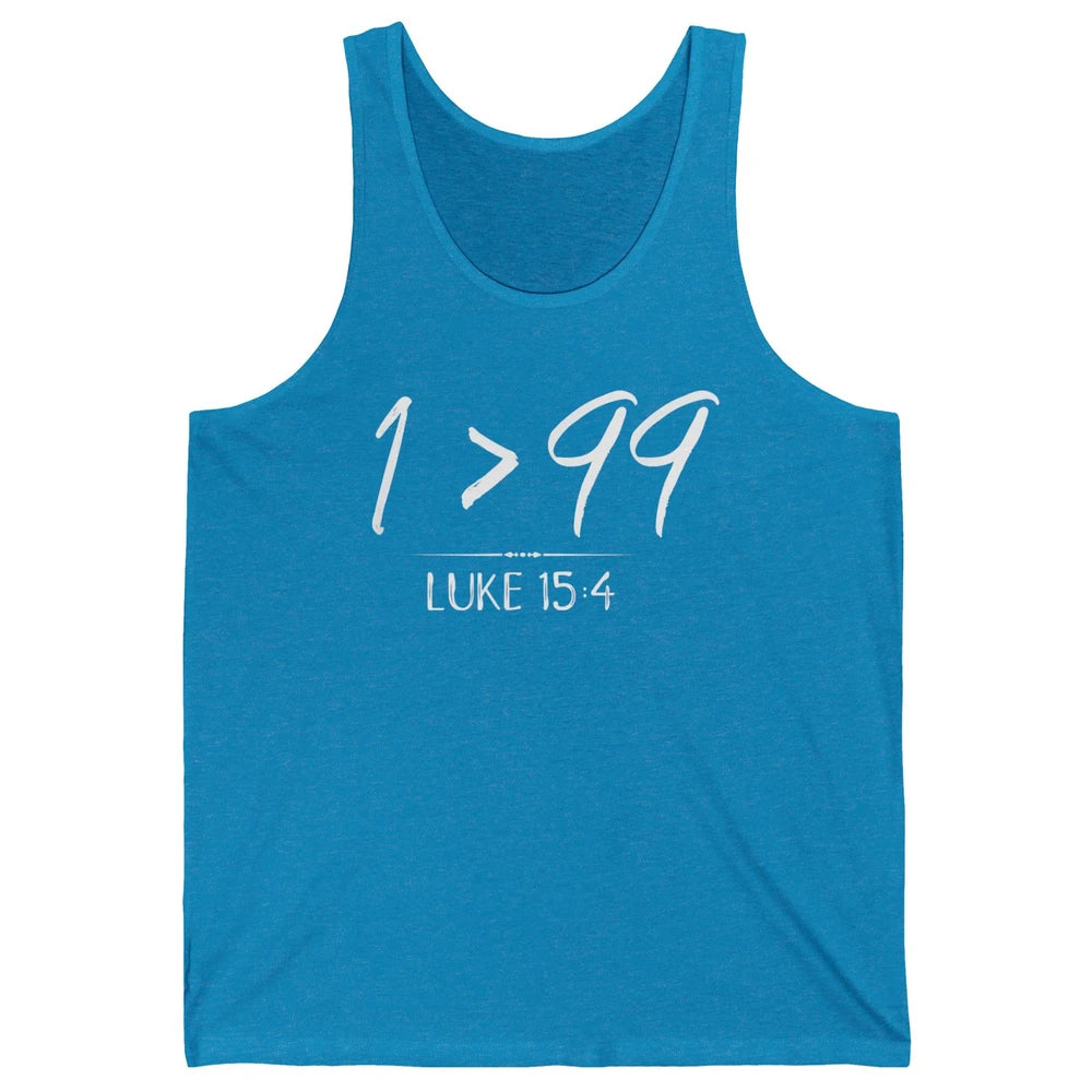 Retro He Left The 99 Rescue Me Christian Jesus Christ Bible Unisex Jersey Tank