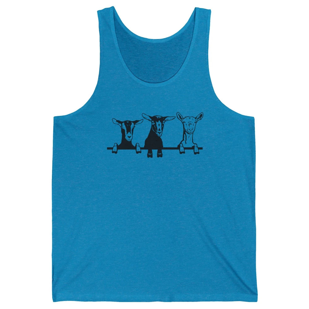 Cute Goats Farm Funny Face Farming Animal Mate Woman Men Unisex Jersey Tank