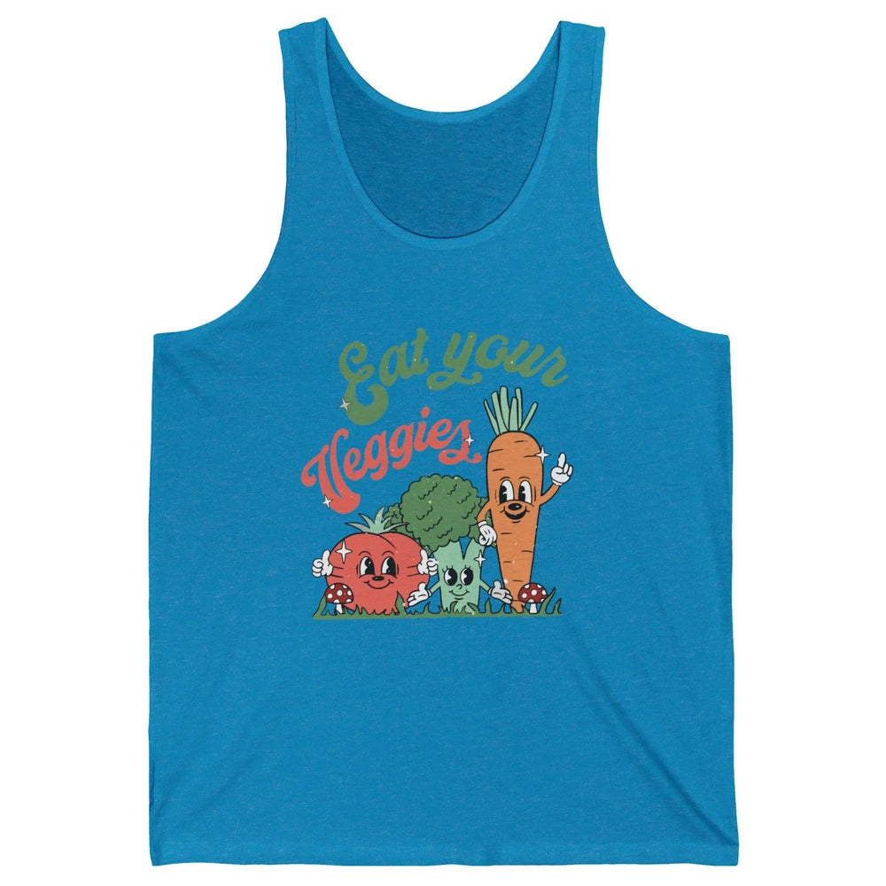 Retro Farm Fruit Eat Your Veggies Tomato Carrot Vegan Farmer Unisex Jersey Tank