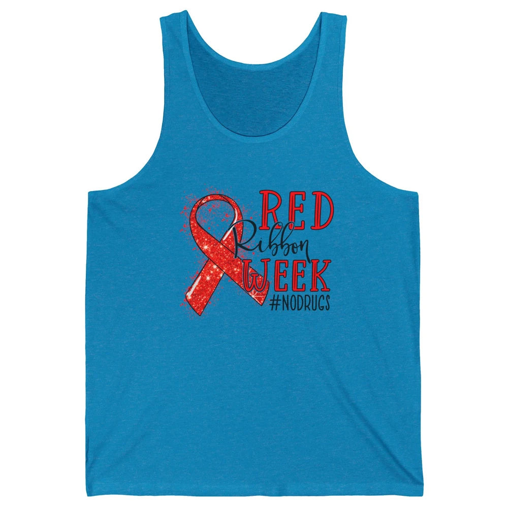 October Red Ribbon Week Awareness No Drugs Drug Free Unisex Jersey Tank
