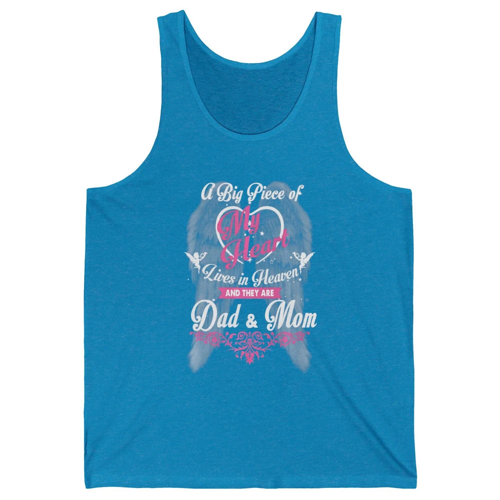 Parents Heaven Dad And Mom In Heaven Angel Wings Guardian Unisex Jersey Tank