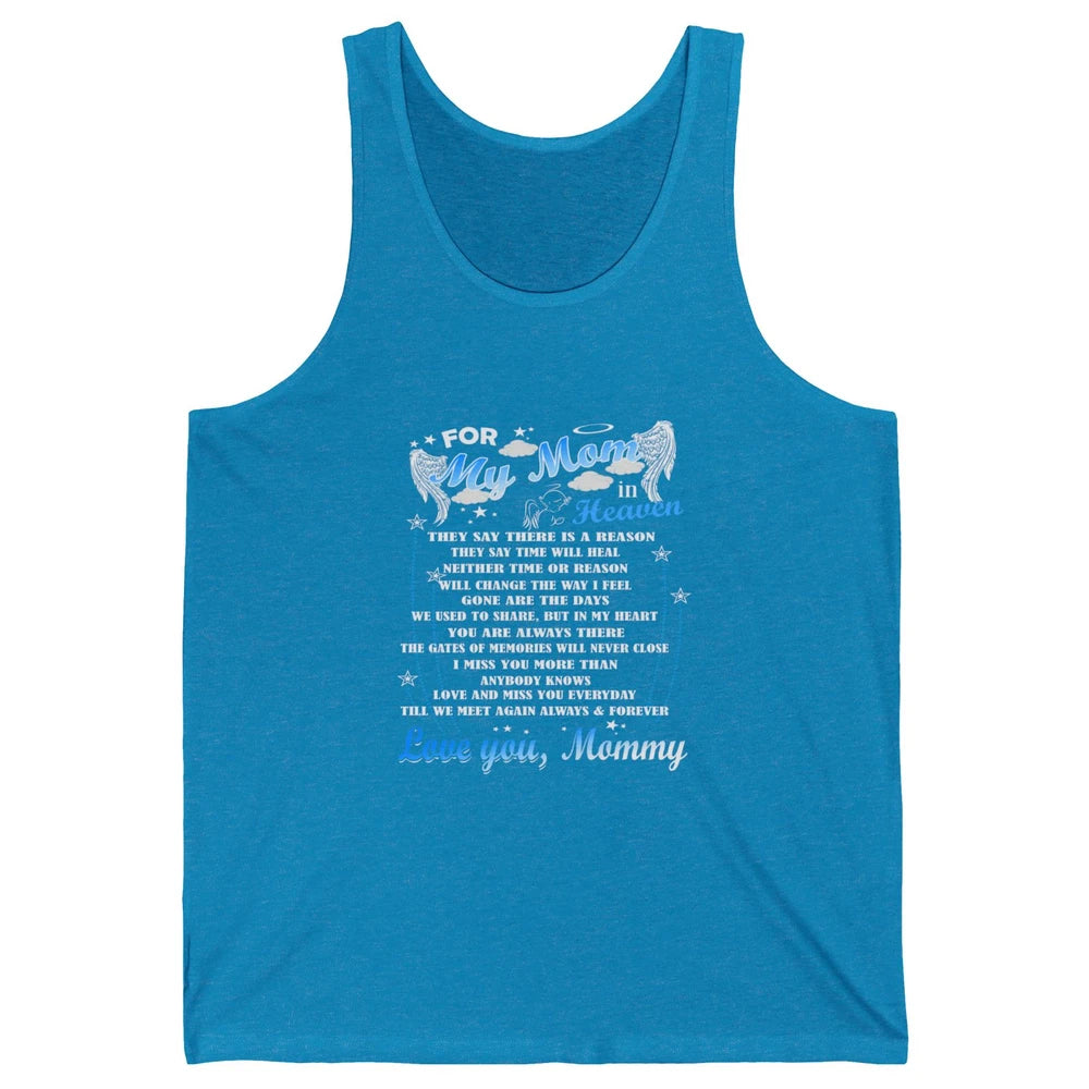 My Mom In Heaven Angel Wings Mother In Memories My Guardian Unisex Jersey Tank