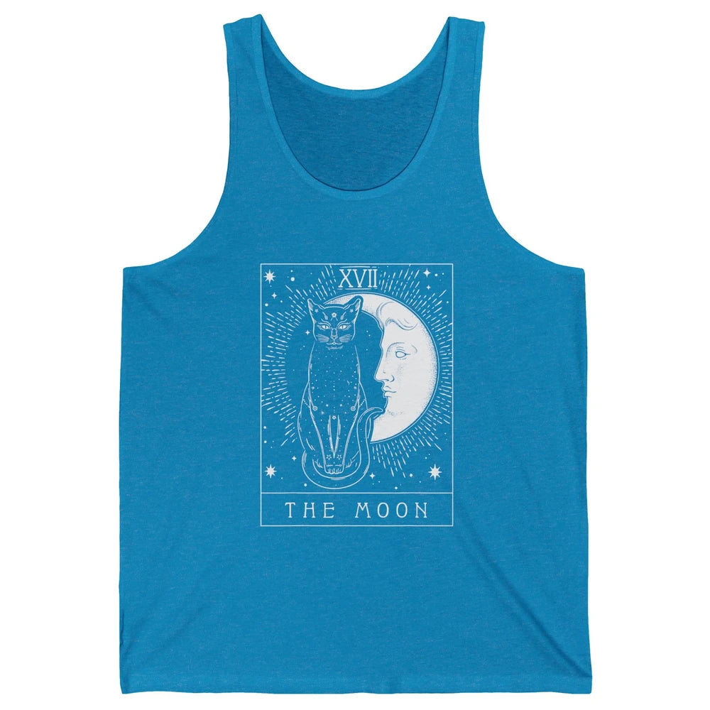 Retro Halloween Gothic Cat The Moon Tarot Card Witchcraft Unisex Jersey Tank