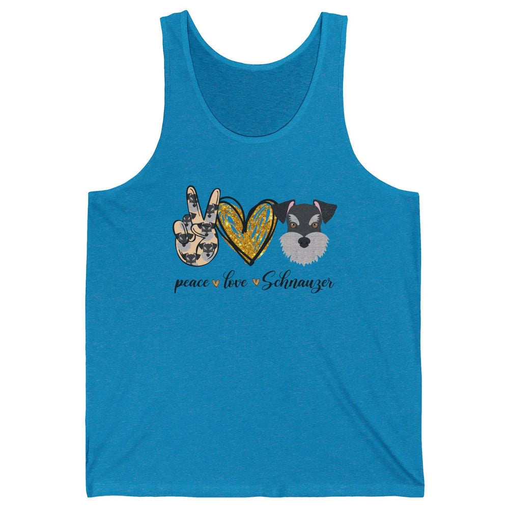 Peace Love Schnauzer Dog Lover Schnauzer Dad Mom Gift Unisex Jersey Tank