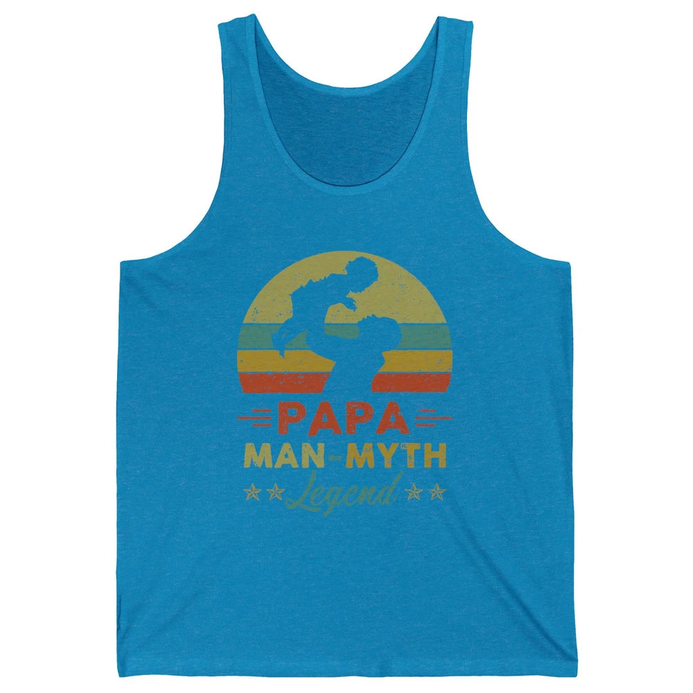 Papa Man Myth Legend Fathers Day Vintage Unisex Jersey Tank