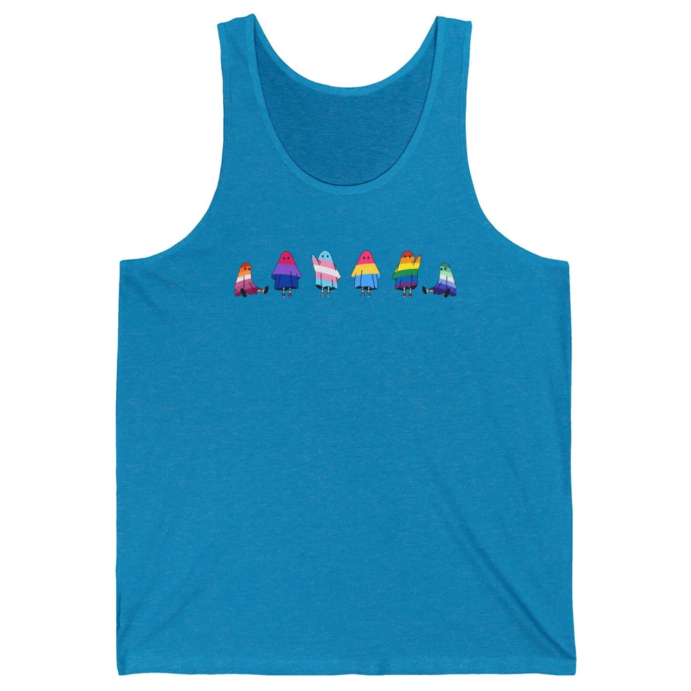 Cute Gay Baby Ghosts Spooky LGBTQ Lesbian Gay Pride Month Unisex Jersey Tank