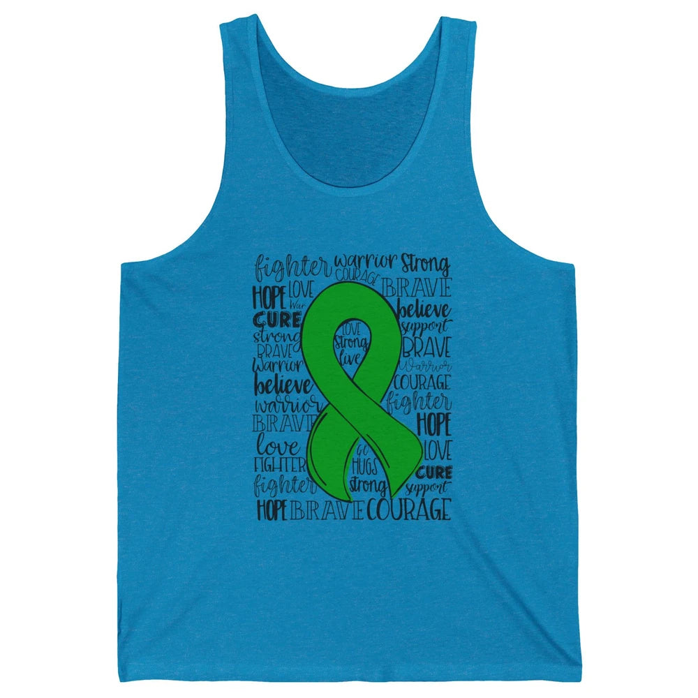 PANS/PANDAS Awareness Floral Green Ribbon Hope Love Cure Unisex Jersey Tank