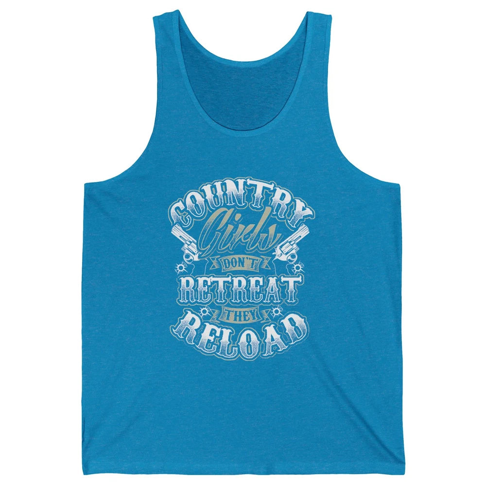 Retro Country Girl Don't Retreat They Reload Western Cowgirl Unisex Jersey Tank
