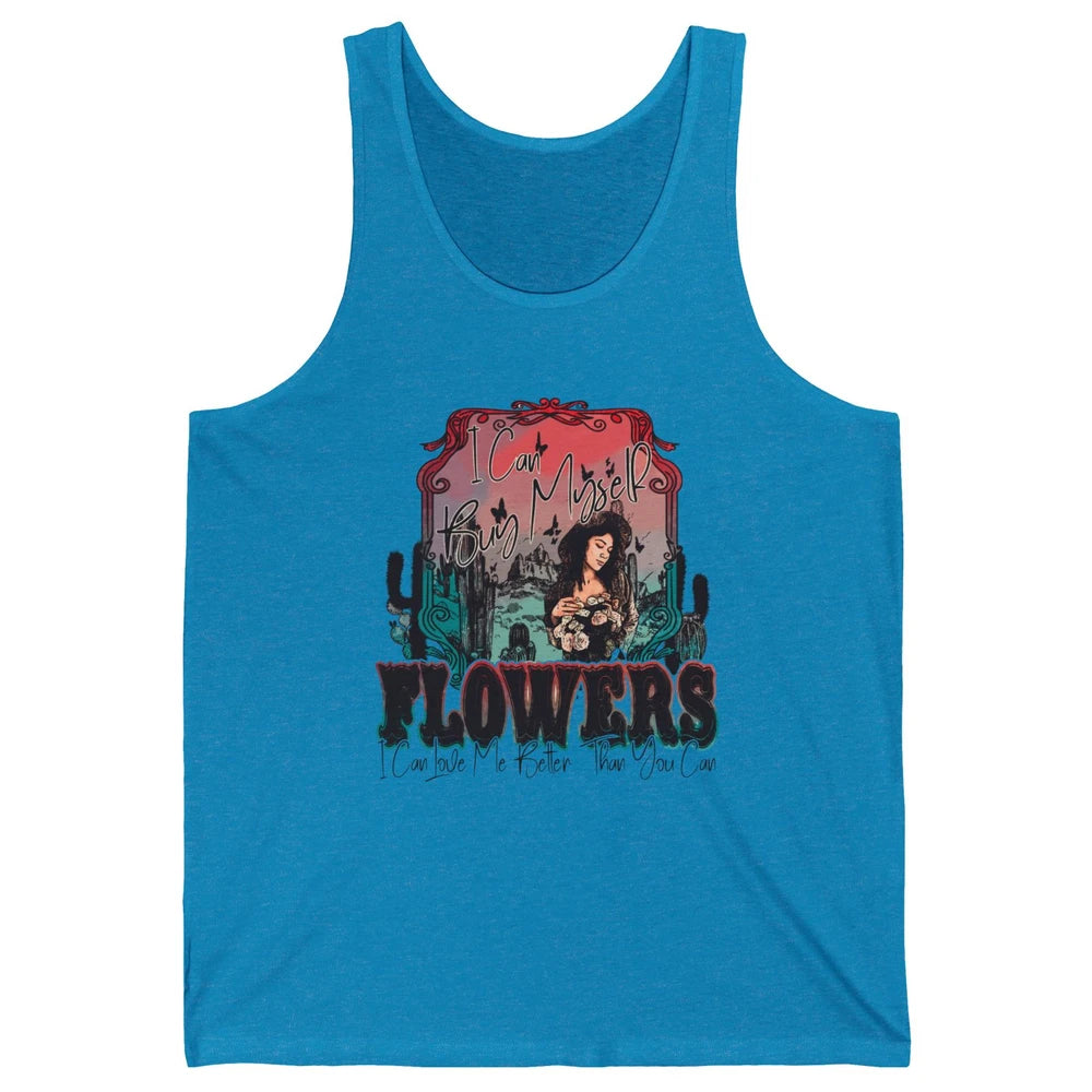 Retro Cowgirl Desert I Can Buy Myself Flower Western Country Unisex Jersey Tank