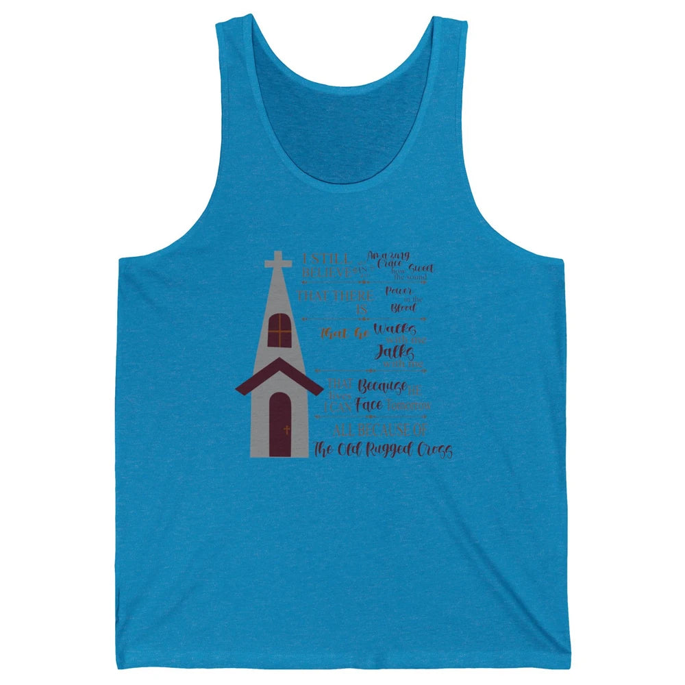 Retro Christian Faith Cross I Still Believe In Amazing Grace Unisex Jersey Tank
