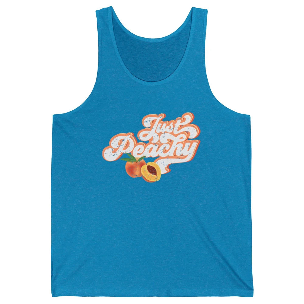 Retro Just Peachy Retro 70s Georgia Peaches Summer Fruit Unisex Jersey Tank