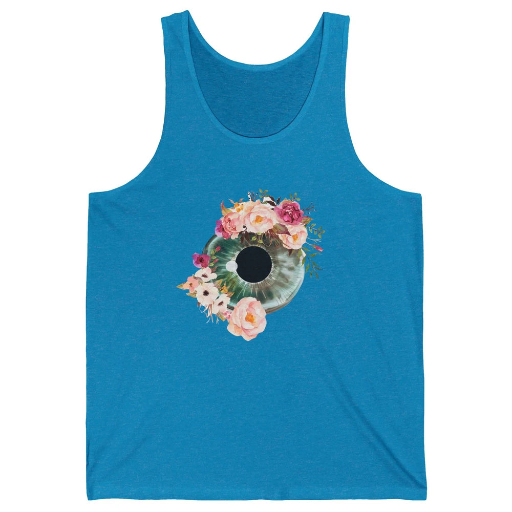 Floral Eyeball Optometrist Eye Anatomy Ophthalmology Tech Unisex Jersey Tank