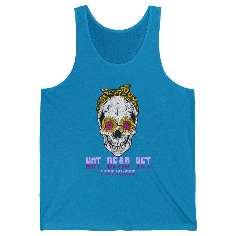 Not Dead Yet Skull Lupus Awareness Funny Sunflower Skeleton Unisex Jersey Tank
