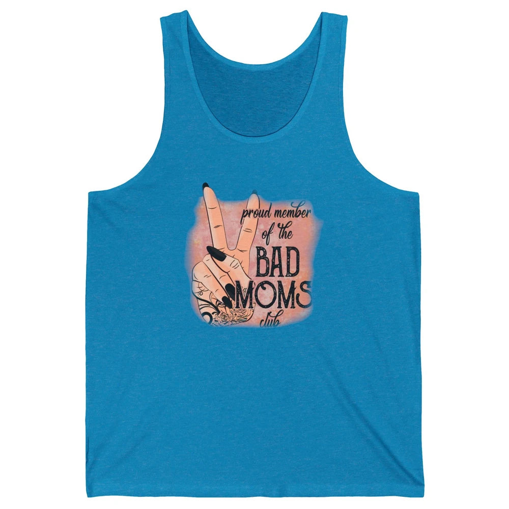 Retro Proud Member Of Bad Moms Club Tattooed Mom Western Unisex Jersey Tank