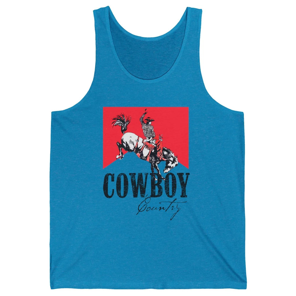 Retro Cowboy Country Horseback Western Country Cowgirl Gift Unisex Jersey Tank