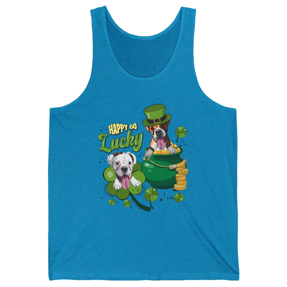 Happy Go Lucky Boxer St Patrick's Day Lucky Boxer Dog Irish Unisex Jersey Tank