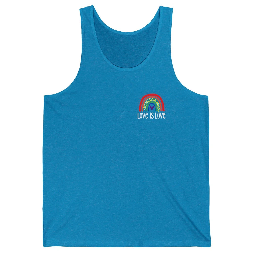 Rainbow Love Is Love LGBT Gay Pride Month Rainbow Flag Unisex Jersey Tank