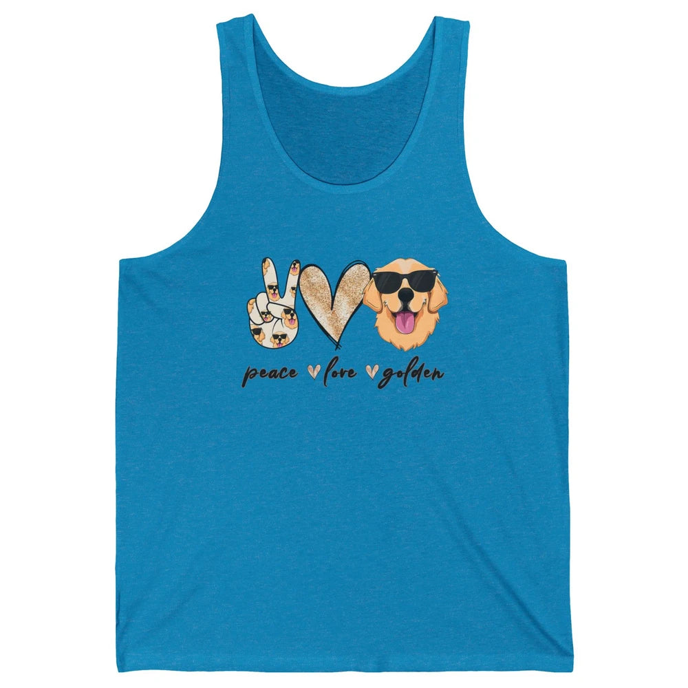 Peace Love Golden Dog Lover Golden Retriever Dad Mom Gift Unisex Jersey Tank