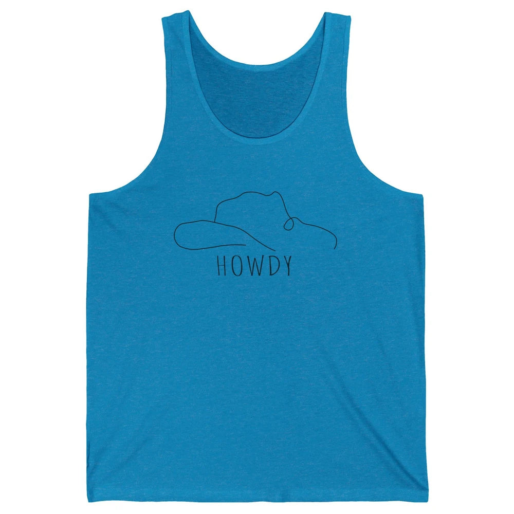 Retro Cowboy Hat Howdy Western Country Texas Cowgirls Gift Unisex Jersey Tank
