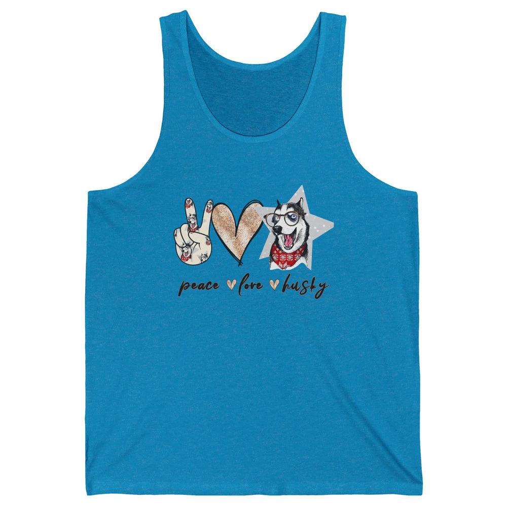 Peace Love Husky Funny Siberian Husky Mom Dog Lovers Gift Unisex Jersey Tank