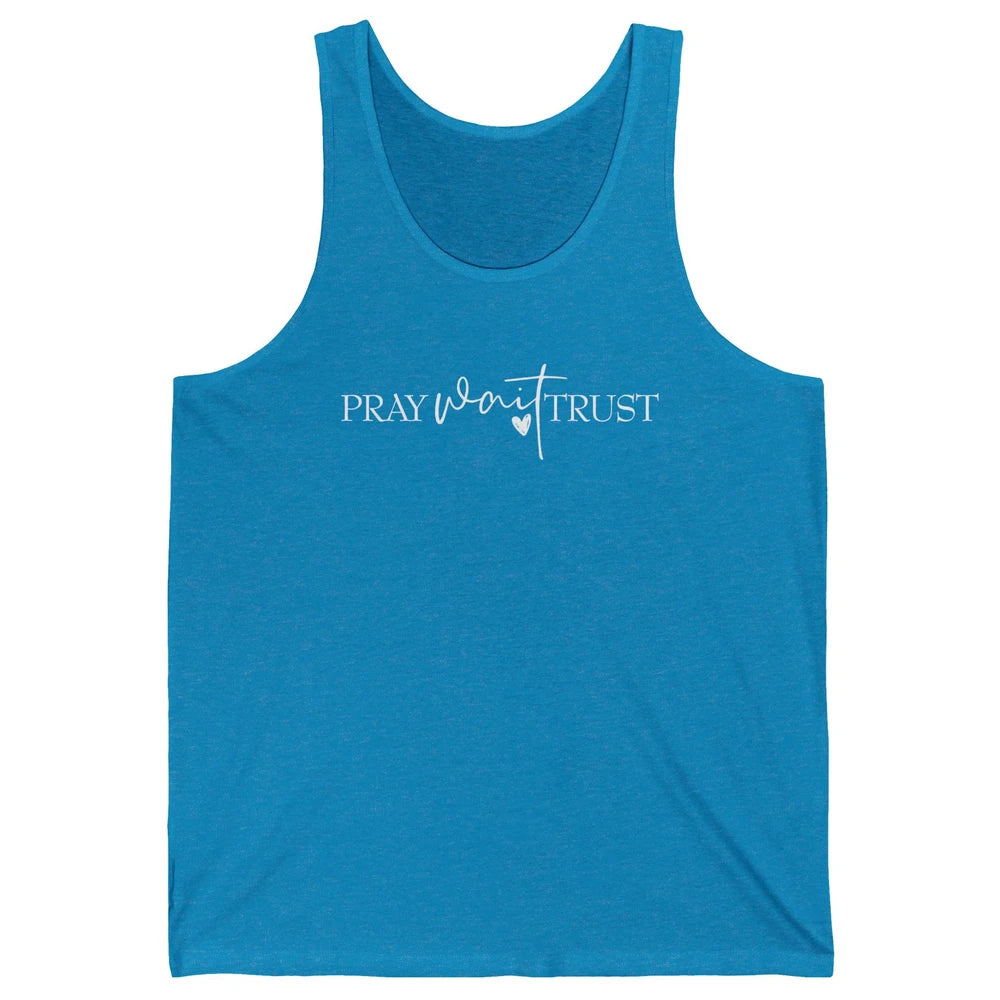 Pray Wait Trust Repeat Christian Religious Motivational Unisex Jersey Tank
